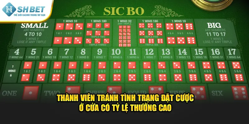 Thành viên tránh tình trạng đặt cược ở cửa có tỷ lệ thưởng cao